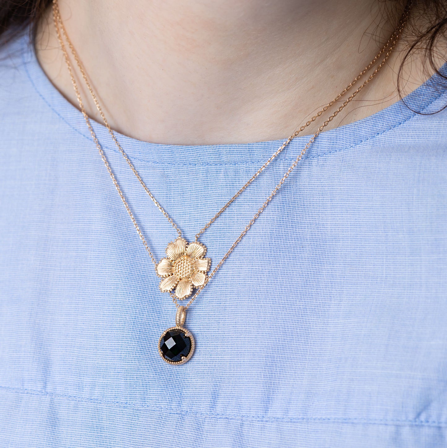 PENDENTIF LISETTE AGATE NOIRE