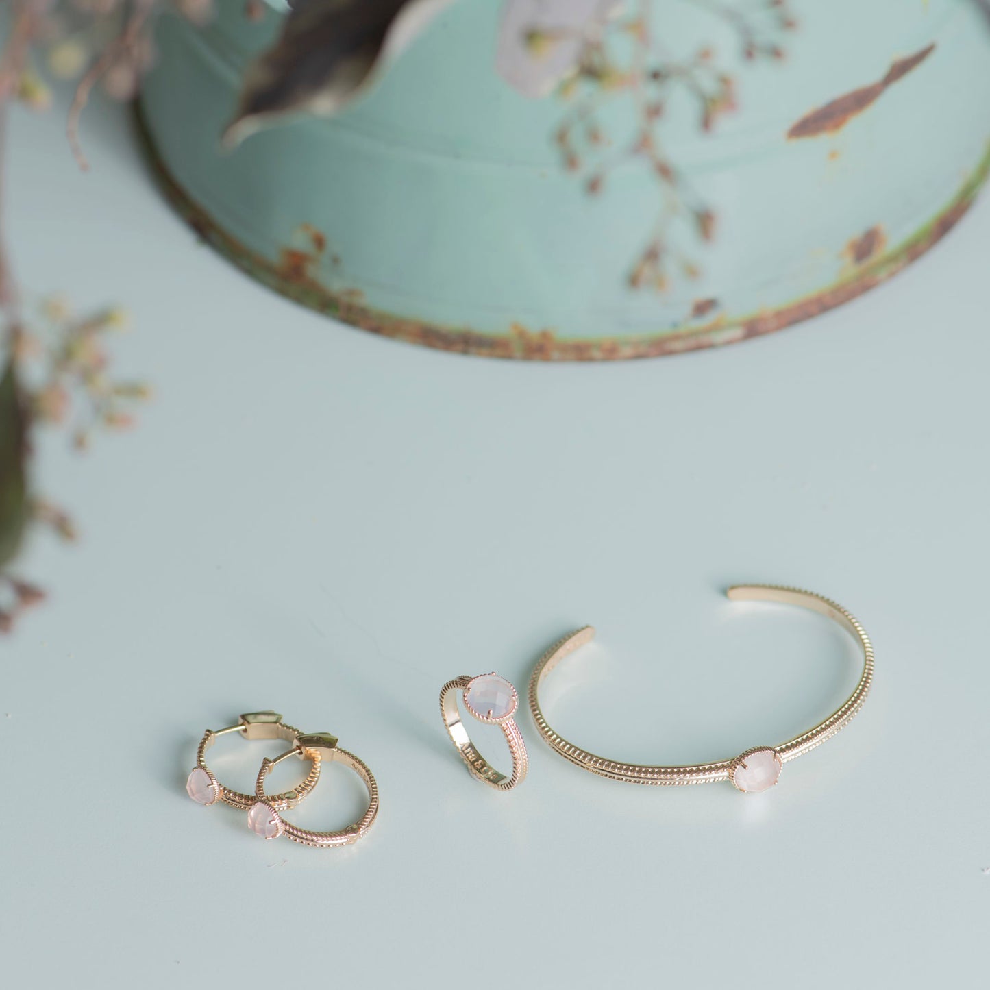 CRÉOLES HÉLOÏSE QUARTZ ROSE