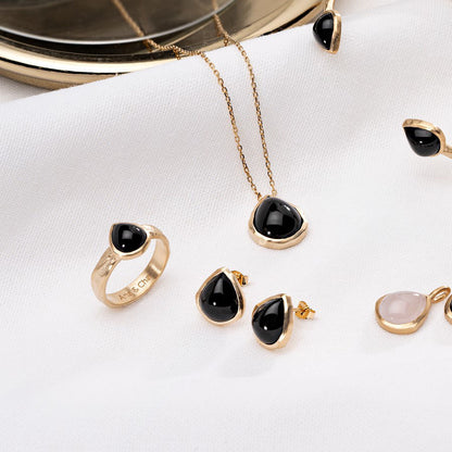 BAGUE ISAURE AGATE NOIRE