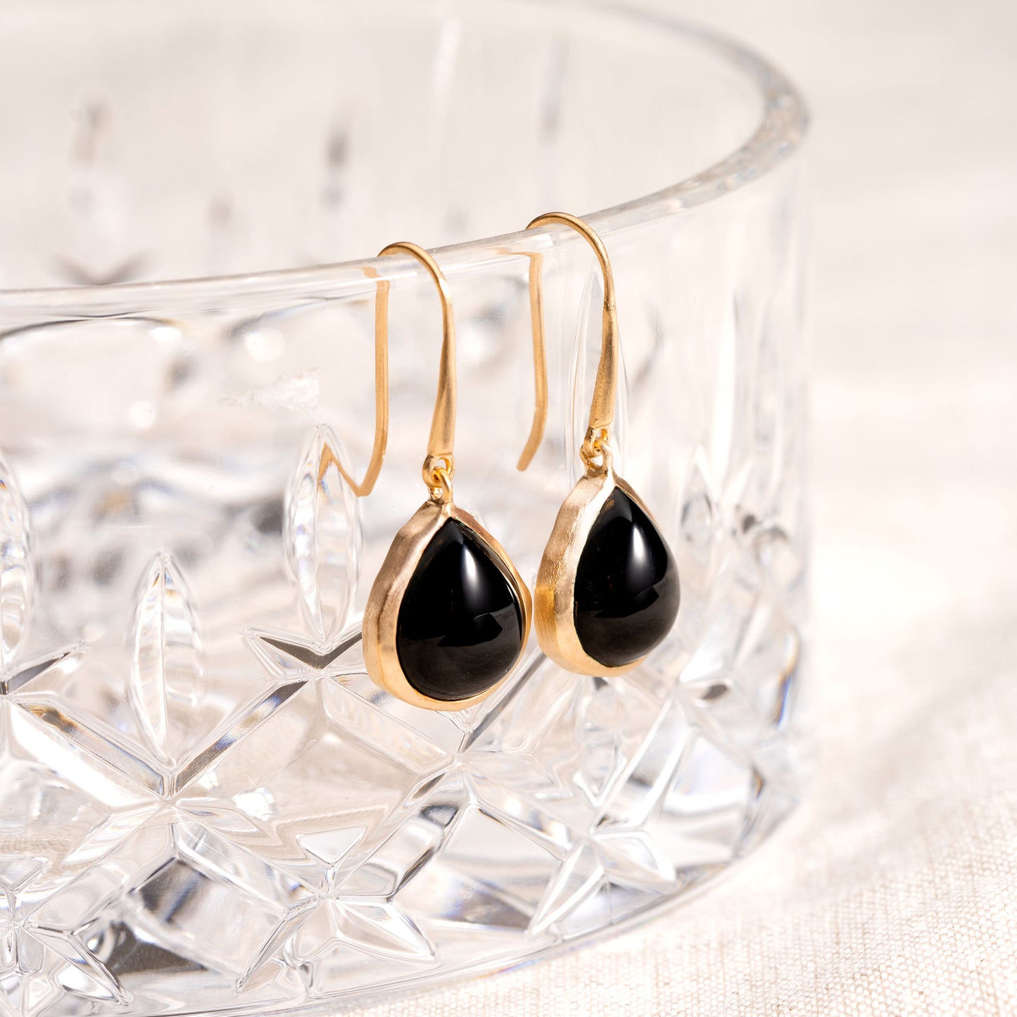 BOUCLES ISAURE AGATE NOIRE
