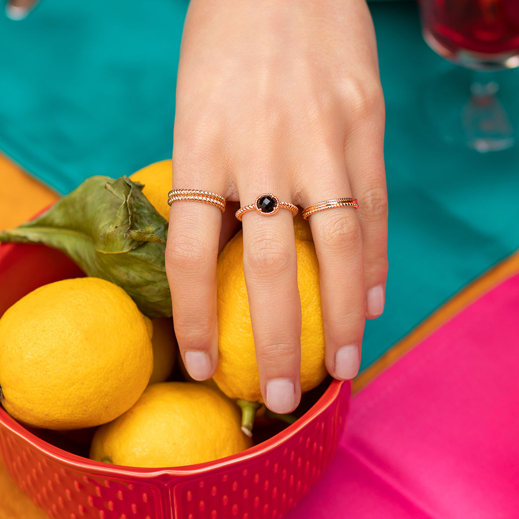 BAGUE LISE AGATE NOIRE