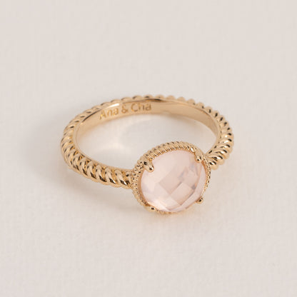 BAGUE LISETTE QUARTZ ROSE