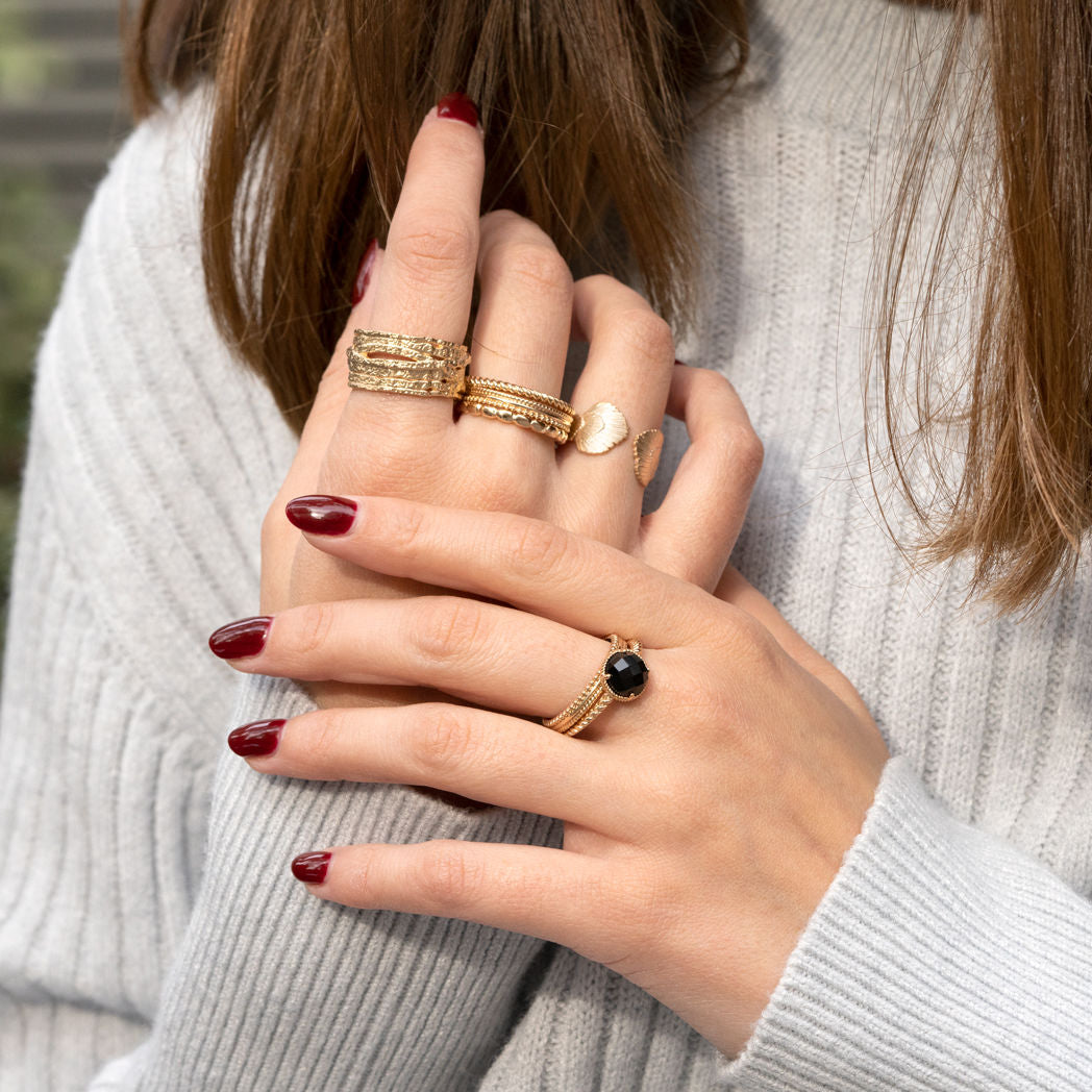 BAGUE LISETTE AGATE NOIRE