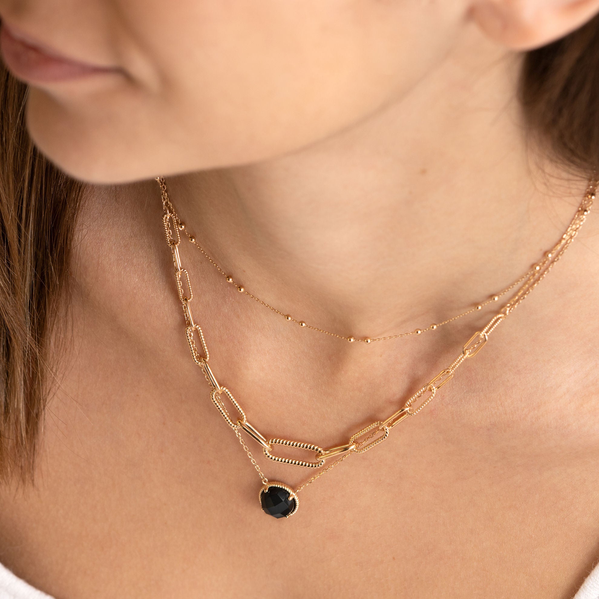 COLLIER LISE AGATE NOIRE
