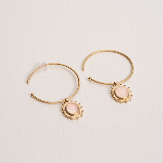 CRÉOLES ODILE QUARTZ ROSE