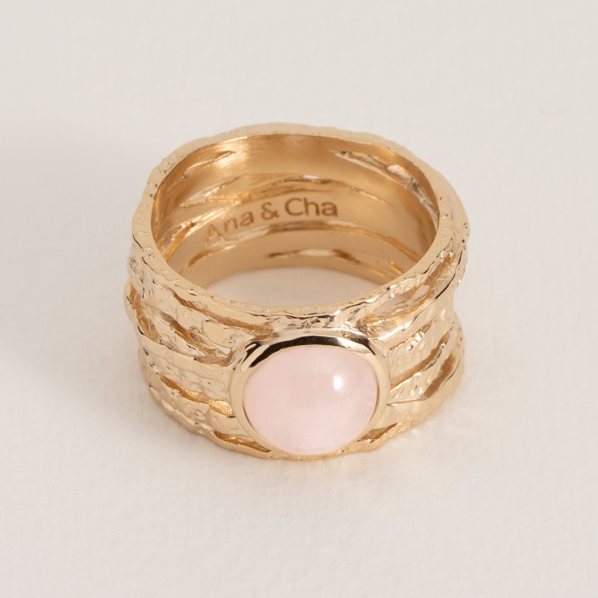 BAGUE ROSA QUARTZ ROSE
