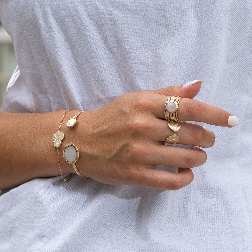 BAGUE ROSA QUARTZ ROSE