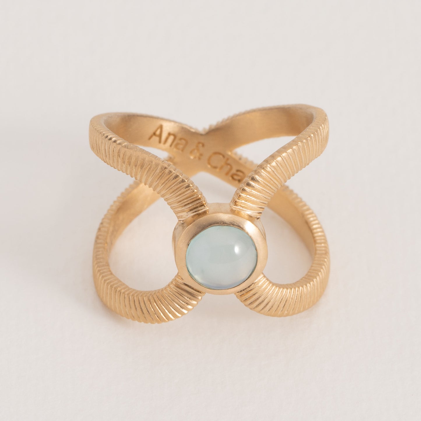 BAGUE CÉLESTINE AGATE BLEUE