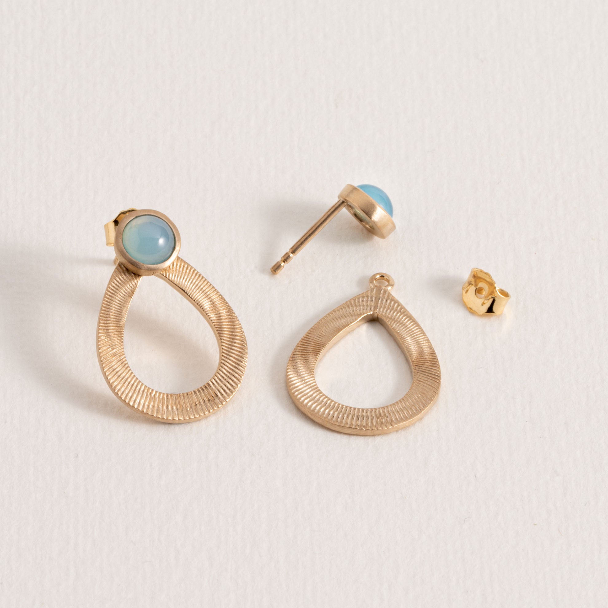 BOUCLES CÉLESTINE AGATE BLEUE