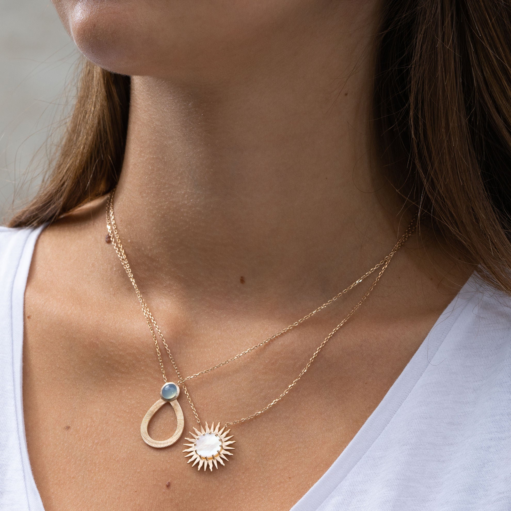 COLLIER CÉLESTINE AGATE BLEUE