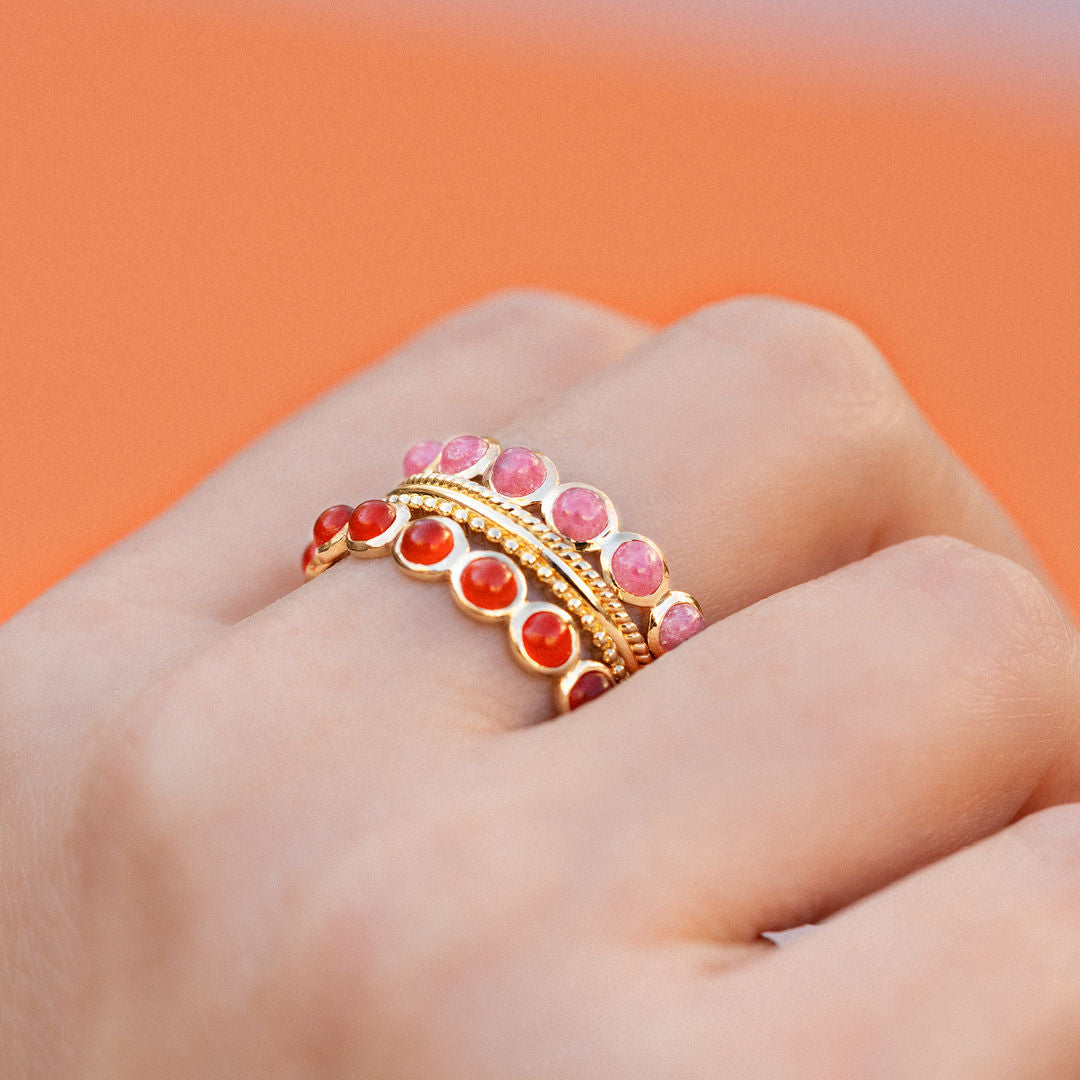 BAGUE MIMI AGATE ROUGE