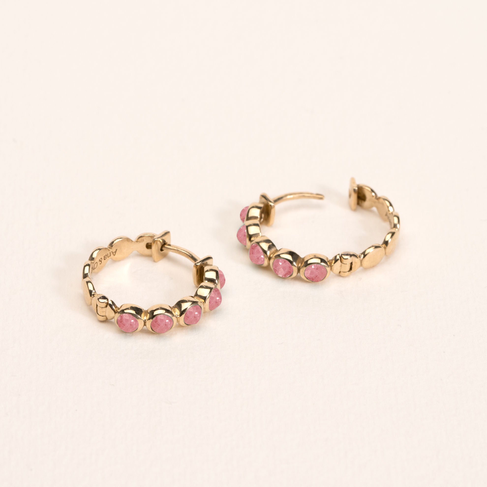MIMI RHODONITE HOOPS
