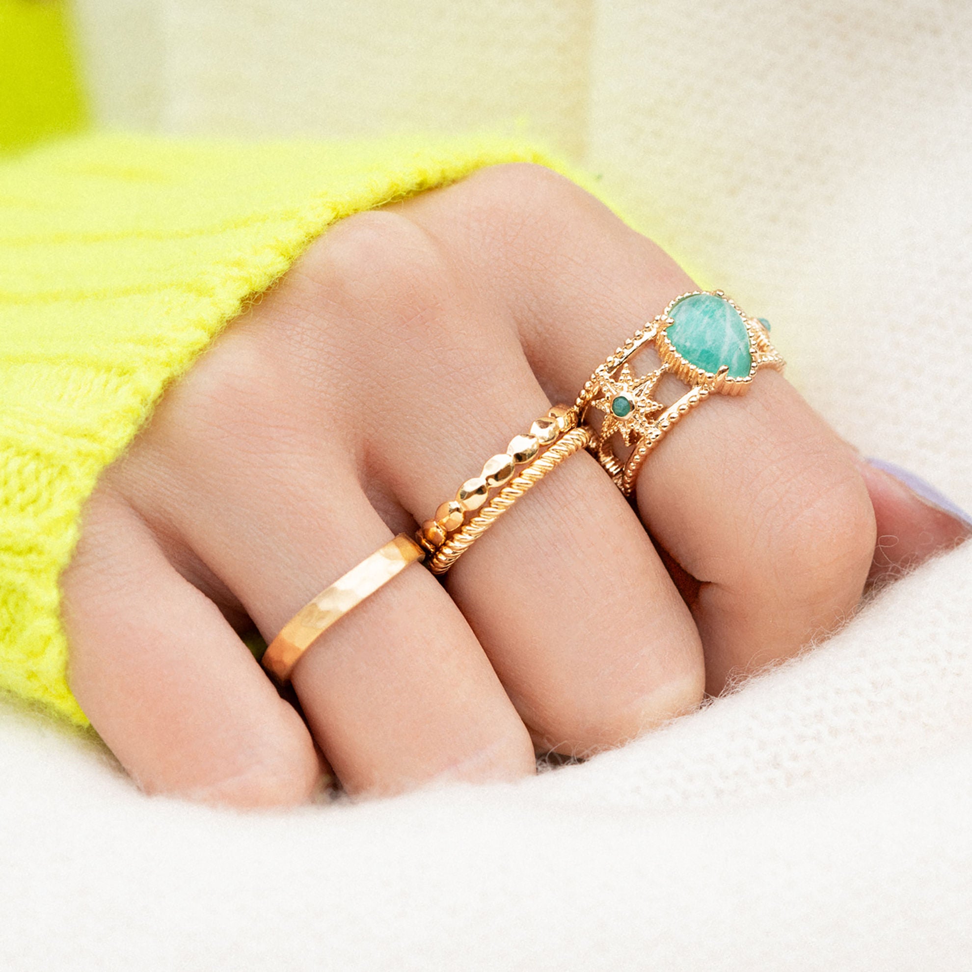 BAGUE STELLA AMAZONITE