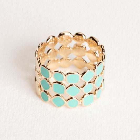BAGUE ALBA LAQUE TURQUOISE