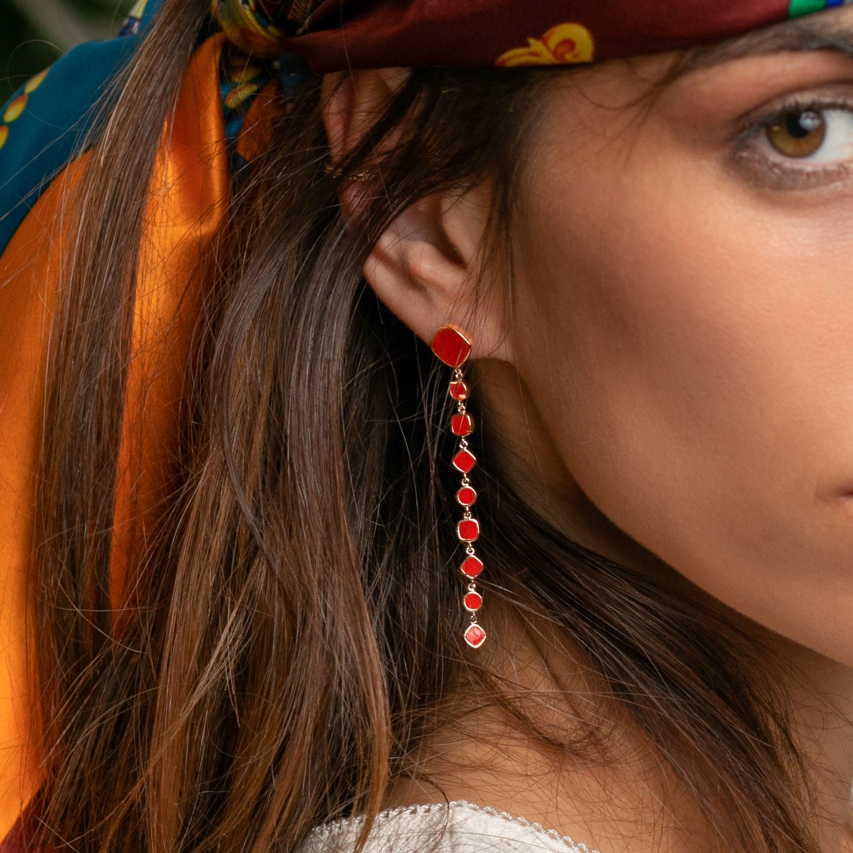 BOUCLES GIOIA LAQUE ROUGE
