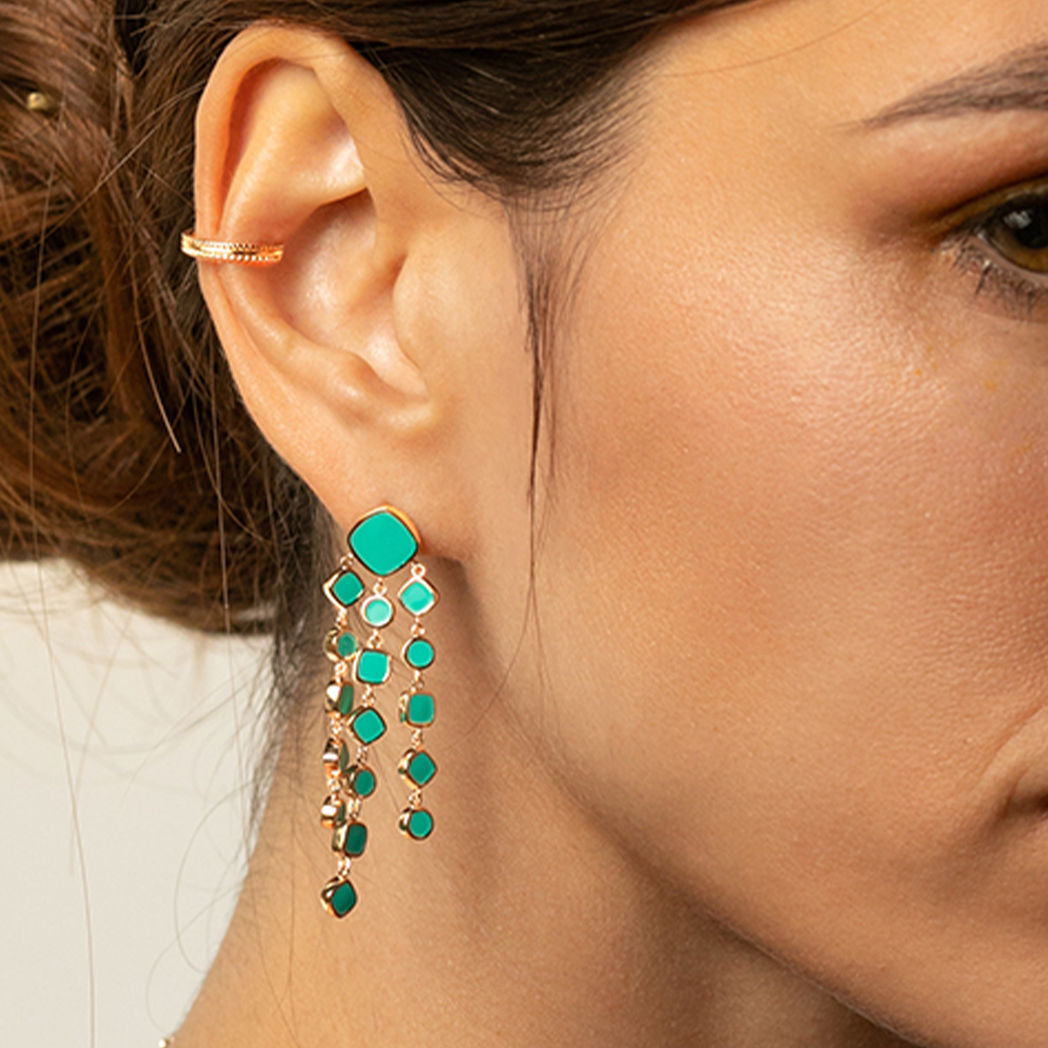 BOUCLES ALBA LAQUE TURQUOISE
