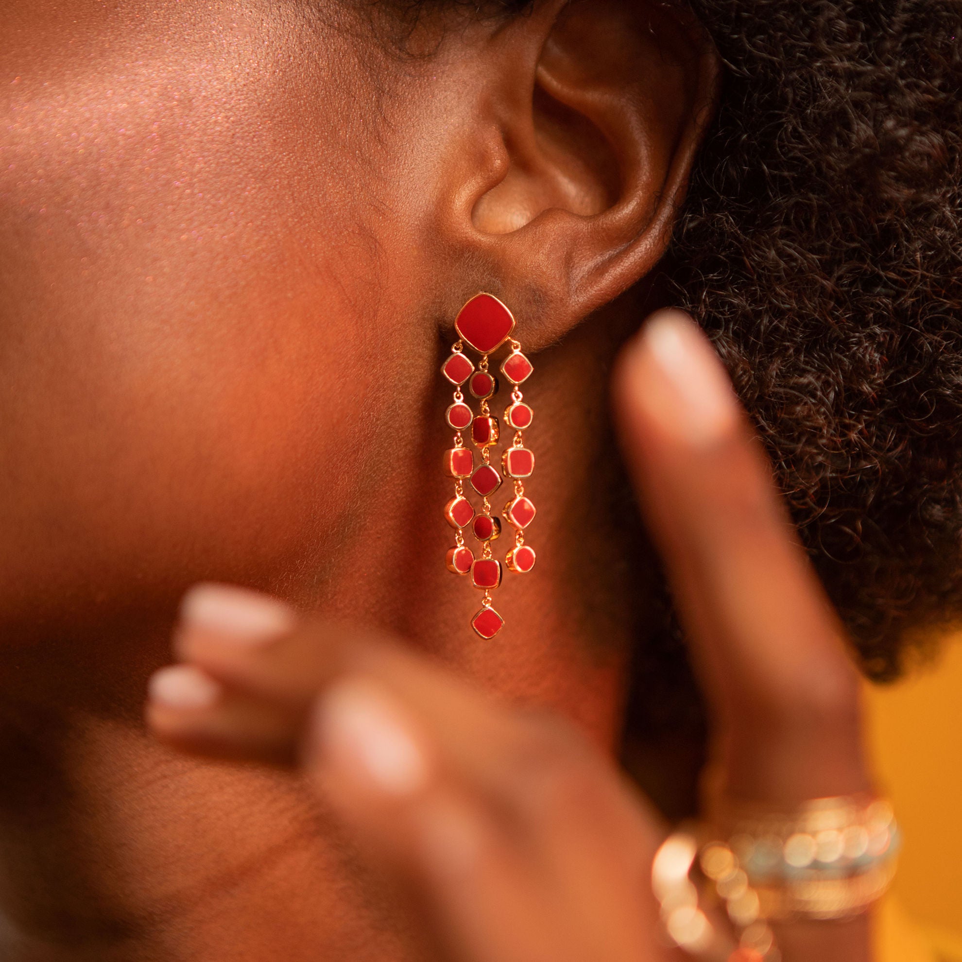 BOUCLES ALBA LAQUE ROUGE