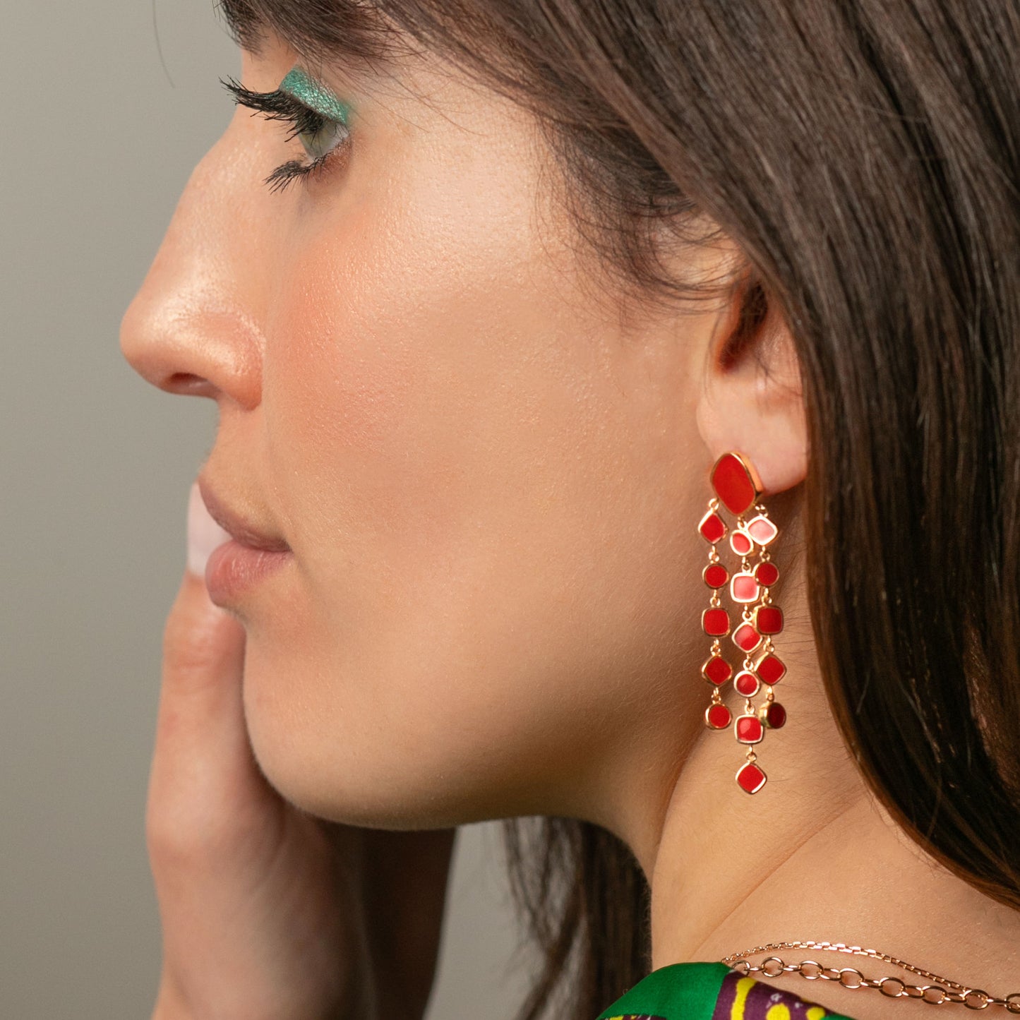 BOUCLES ALBA LAQUE ROUGE
