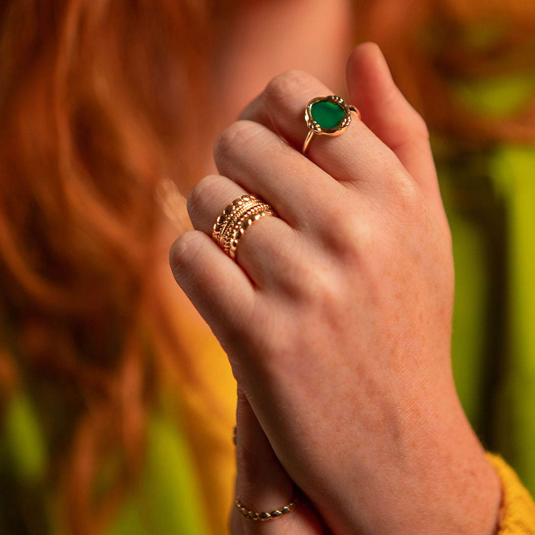 BAGUE POPPI AGATE VERTE