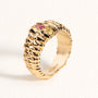 Bague femme Estelle en Plaqué or 75‰ (18 carats) avec rubis rouge et péridots verts.