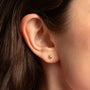 Puces d’oreilles Solena dorées en plaqué or 18 carats en forme de petit soleil texturé