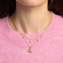 Collier Solana doré en plaqué or 18 carats avec pendentif soleil texturé orné d’une améthyste verte