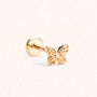 Piercing d’oreille Scarlett doré en plaqué or 18 carats en forme de petit papillon aux ailes finement dessinées