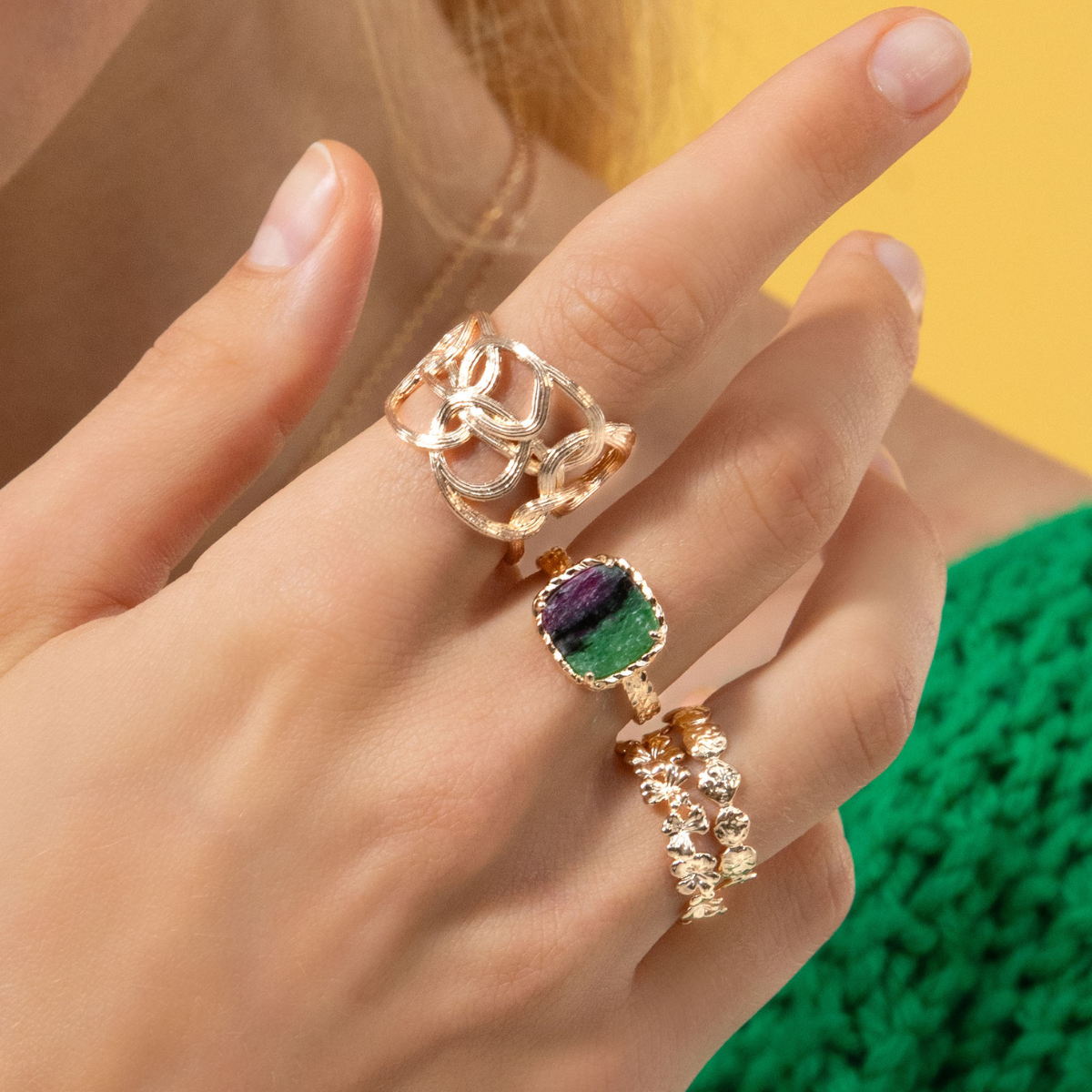 BAGUE KIARA RUBIS ZOÏSITE