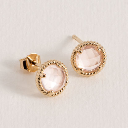 Picture of LISE PINK QUARTZ STUDS