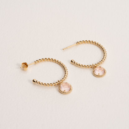 Picture of LISE PINK QUARTZ HOOPS