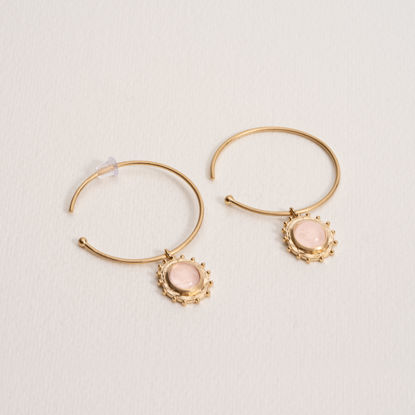 Picture of ODILE PINK QUARTZ HOOPS