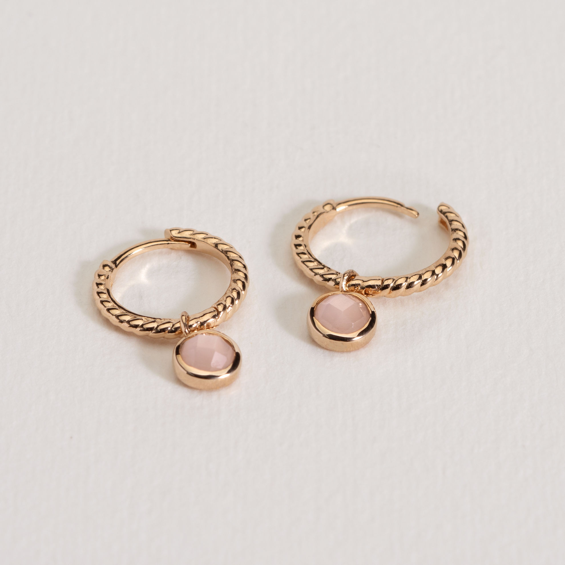 Picture of LISA PINK QUARTZ HOOPS
